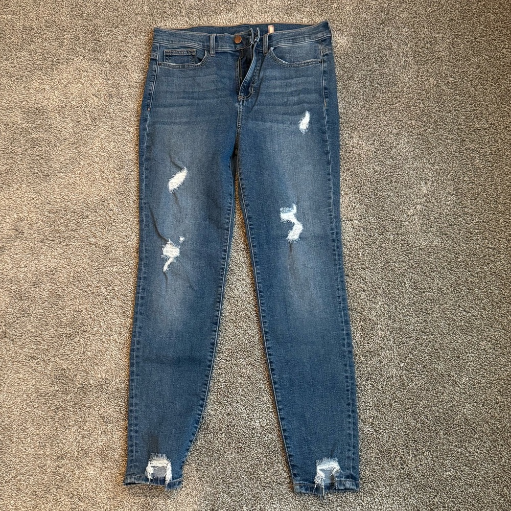SP Black Label - High Rise, Ankle Cut, Skinny Jeans - Distressed